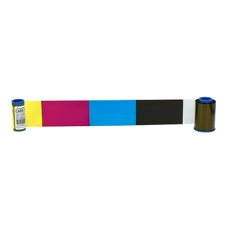 fargo 86200 ymcko color ribbon + 500 pvc cards