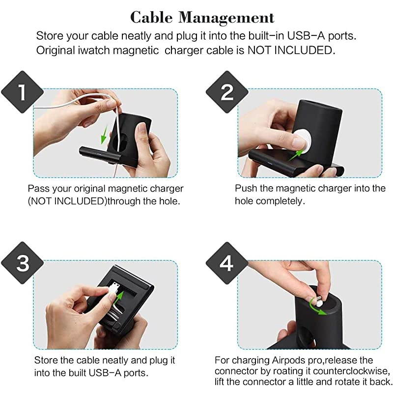 Wireless Charger, 3 in 1 Wireless Charging Station Dock for iPhone 12 Pro Max/12 Mini/11/XR/XS/X/8/8 Plus, Charging Stand for AppIe Watch Series 6/SE/5/4/3/2, AirPods Pro/2 (with QC Adapter)