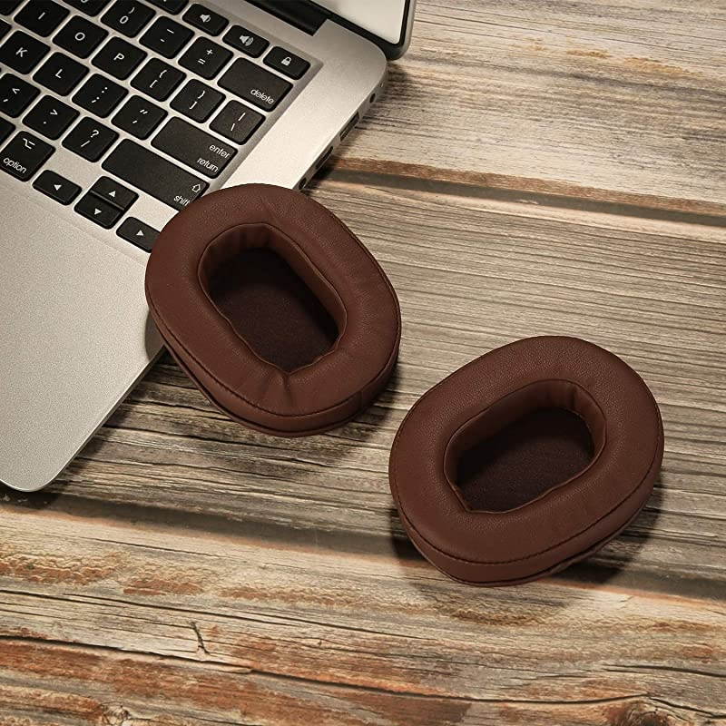 Replacement Ear Pads for ATH M50x  Ear Cushions Kit Memory Foam Earpads Cover Compatible with Audio Technica M40X M30X M20 Sony MDR7506 V6 CD900ST Ultrasone and More Full List Inside Brown