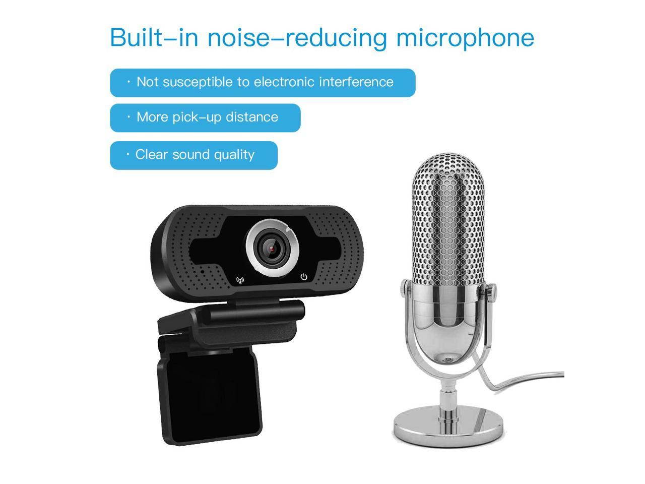 1080p HD Webcam W8, USB Desktop Laptop Camera, Mini Plug and Play Video Calling Computer Camera, Flexible Rotatable,Built-in Mic