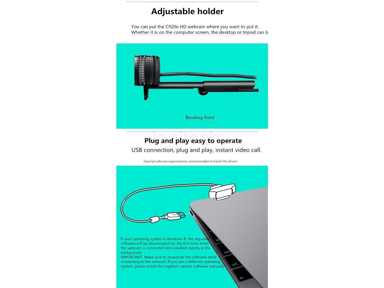 New Logitech Pro C920e HD Pro Webcam Widescreen Video Chat Recording USB Smart 1080p Web Camera For Computer C920 Upgrade Version CMOS