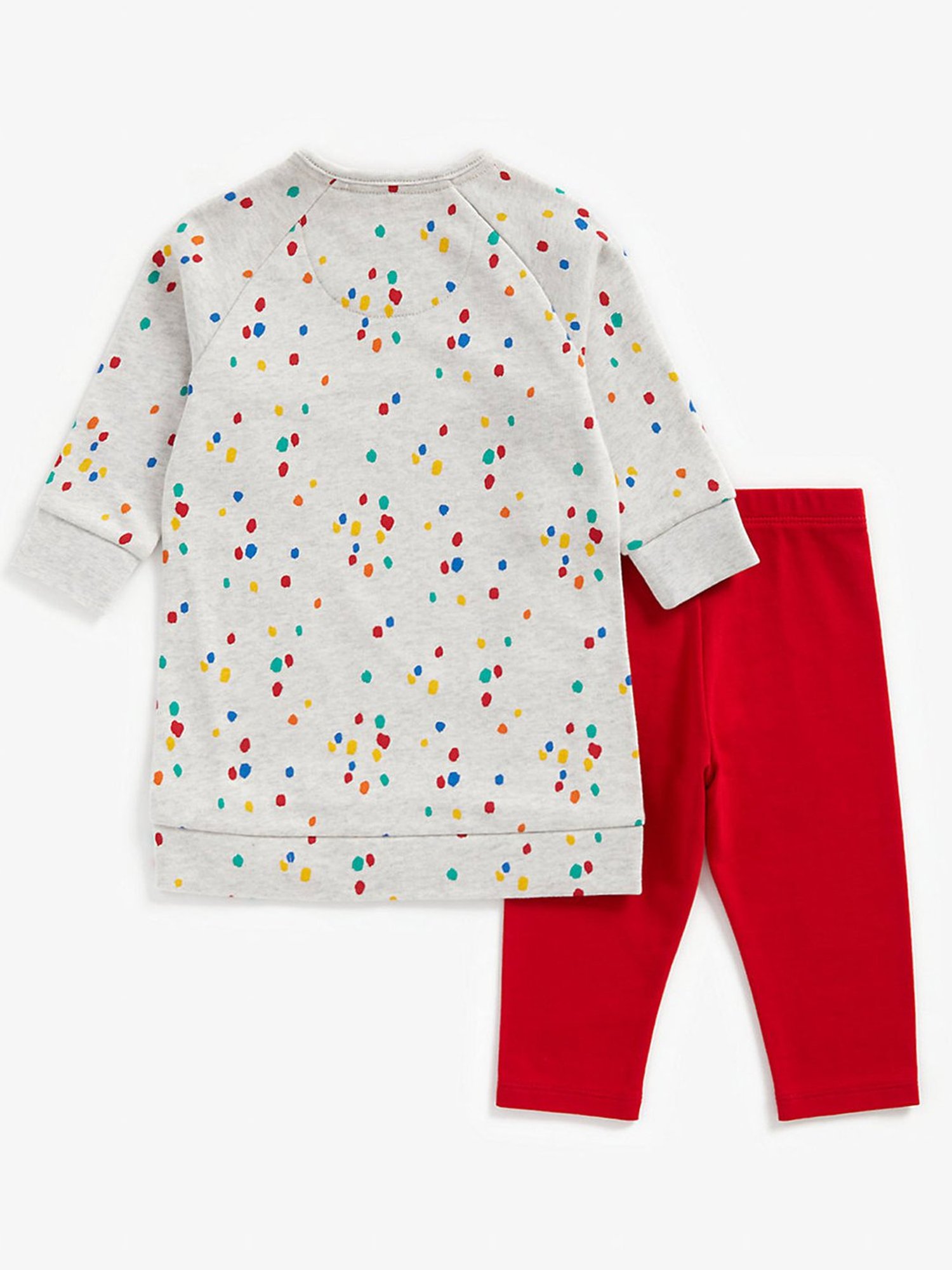 Mothercare Kids Grey & Red Printed Full Sleeves Sweatshirt with Leggings