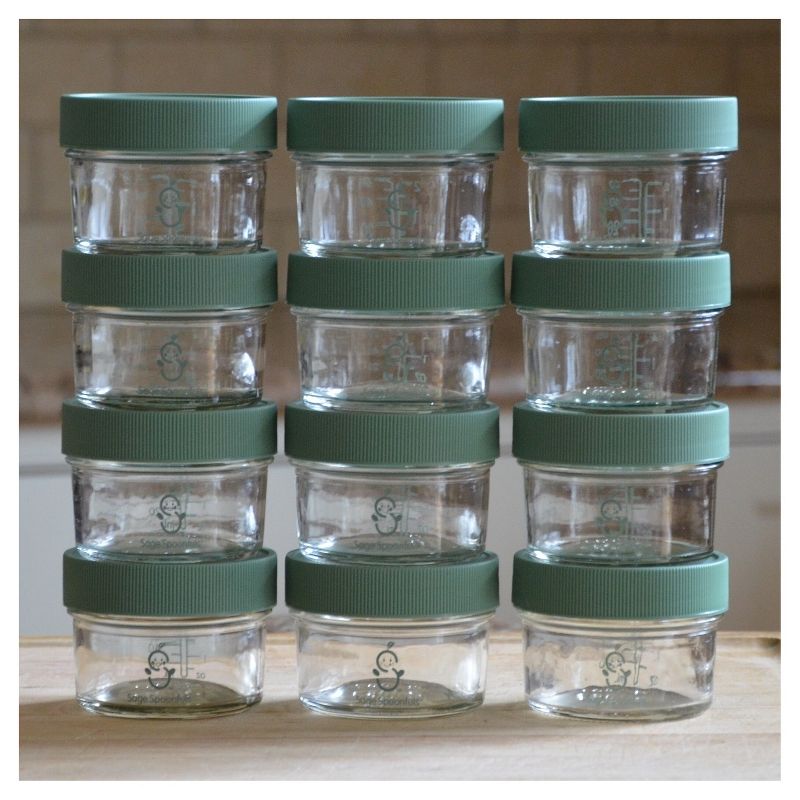 Sage Spoonfuls Glass Big Batch 12pk Baby Food Storage Container- Clear - 4oz