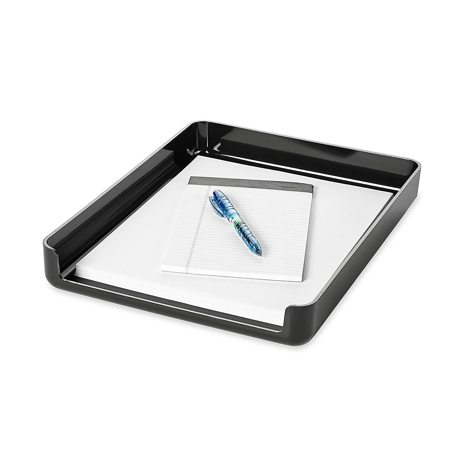 Rolodex Image Series Black Front Load Stacking Desk Tray (15701)