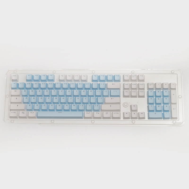 Royal Kludge RK 104 Durable PBT Keycaps Keycaps for Mechanical Keybpoard,High Translucency( Blue/White)