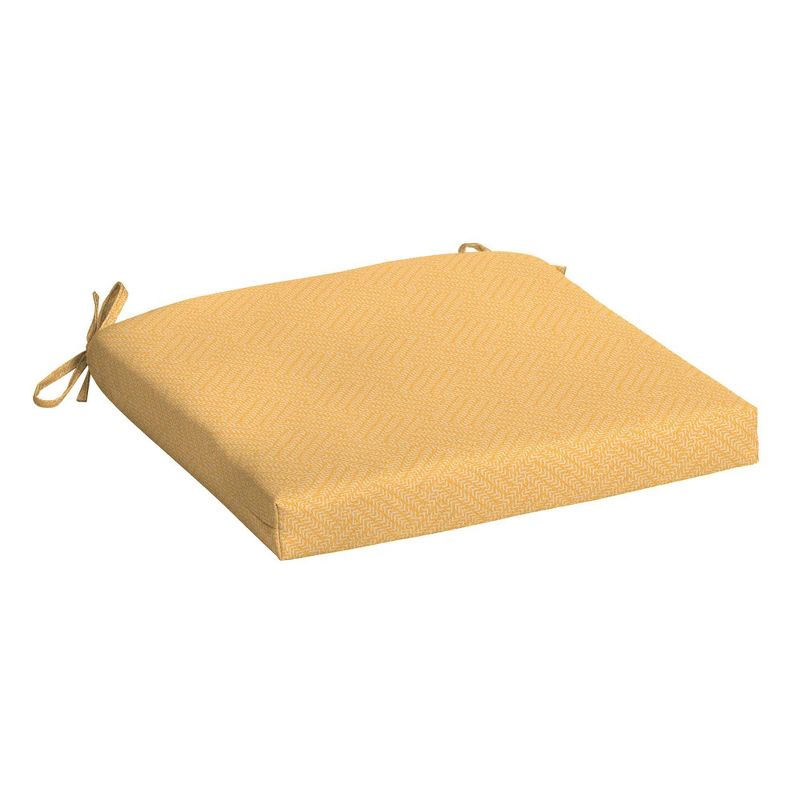 Arden Selections Shirt Texture Outdoor Seat Pad Yellow