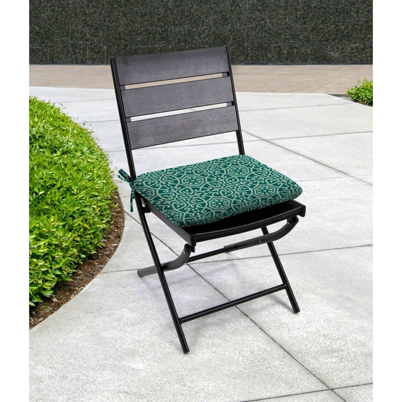 Outdoor Dining Seat Pad - Lagoon Turquoise - Jordan Manufacturing