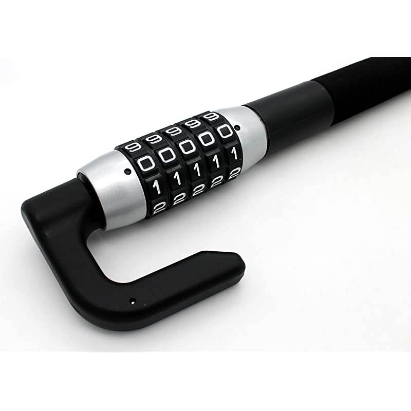 Car Steering Wheel airbag Lock Safe Rotary Lock Comfortable and Durable Universal SUV car Van Truck Heavy Truck Lock Double Hook Retractable AntiTheft Lock Device 5Digit Password Black