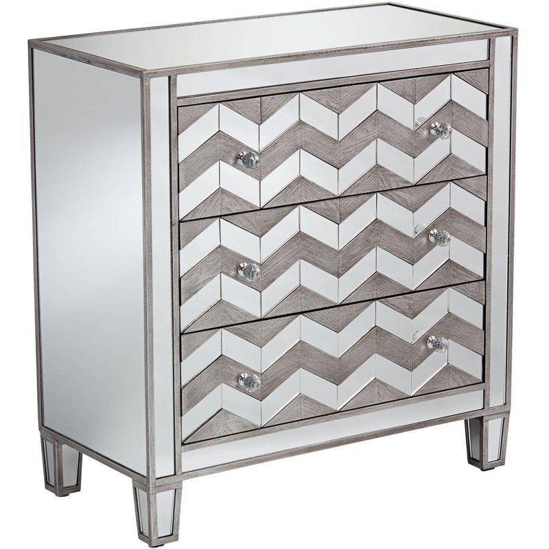 Mirrored Chevron 32" Wide 3-Drawer Chest by Studio 55D