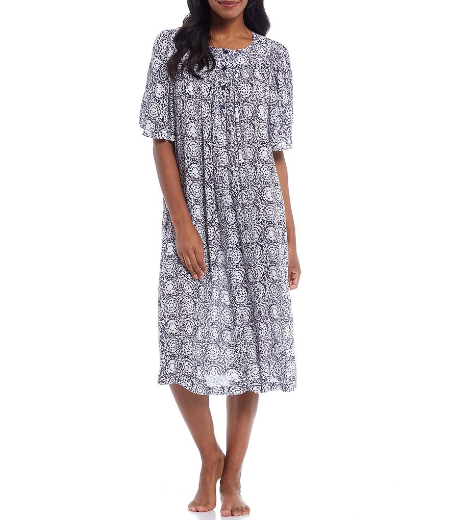 Go Softly Circle Montage Printed Crinkled Woven Patio Dress