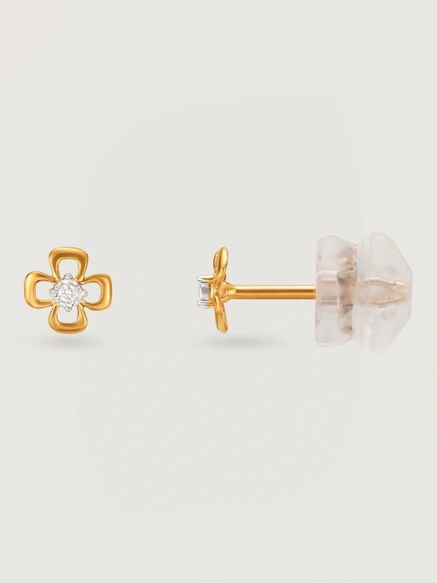 Mia by Tanishq Dazzling Daisy 14k Gold and Diamond Stud Earrings