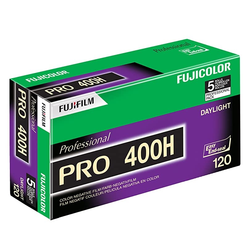 16326119 Fujicolor Pro 120 400H Color Negative Film ISO 400 5 Roll Pro Pack GreenWhitePurple
