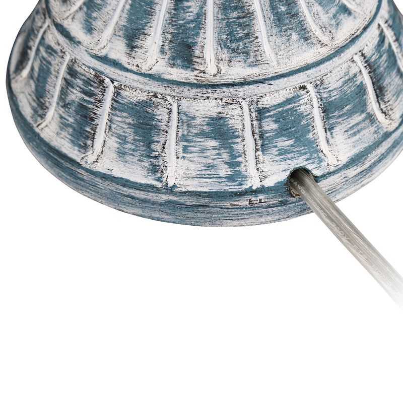 Regency Hill Tanya Blue Wash Cream Shade Table Lamps Set of 2