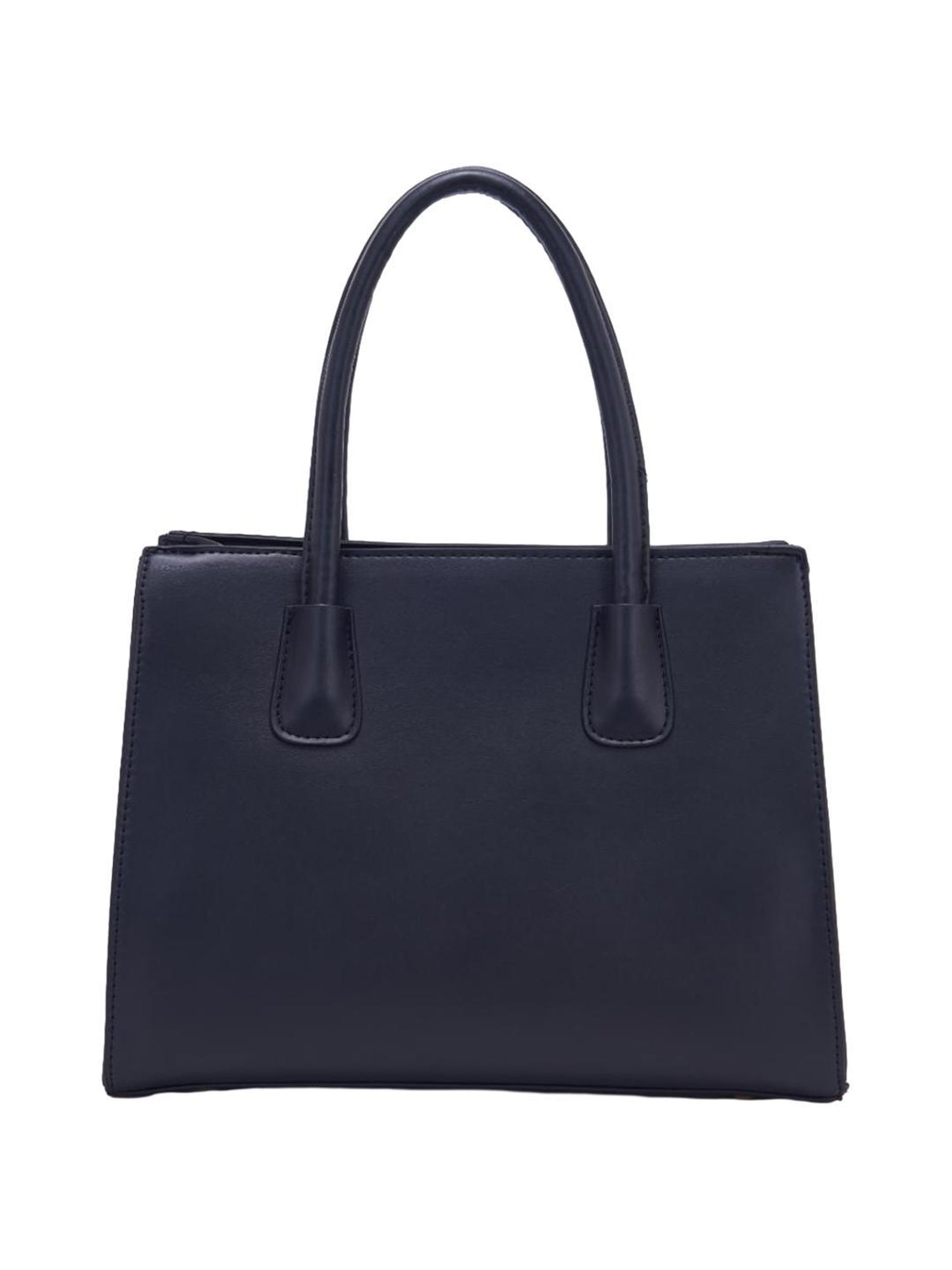 Pierre Cardin Black Solid Satchel Handbag
