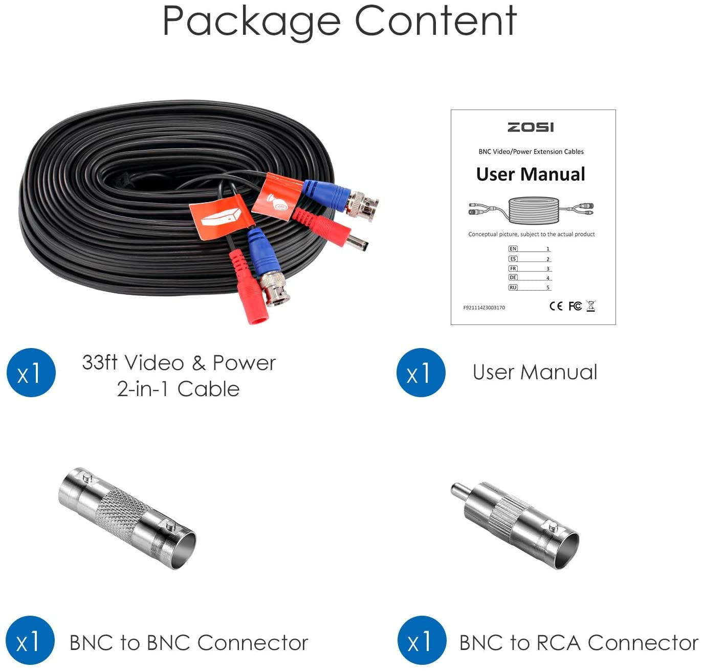 15 foot Blue BJC High-flex 3G/6G HD SDI patch cable (Belden 1505F), BNC to BNC