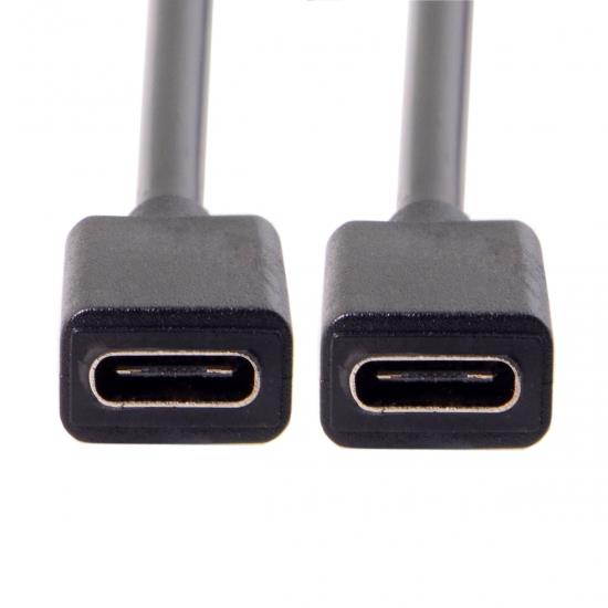 Cablecc Type-C to Dual Ports USB-C Female Hub Cable For Laptop PC & Mouse & Flash Disk