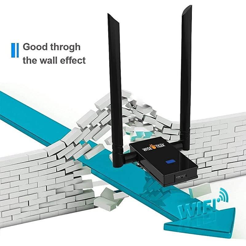 USB WiFi Adapter for Long Distance, 2.4 / 5GHz Dual Band Wireless Adapter USB 3.0 Network Card for Laptop Desktop PC Support Win 7/8.1/10/XP/Vista, Mac OS X10.6-10.15, USB Flash Driver Include