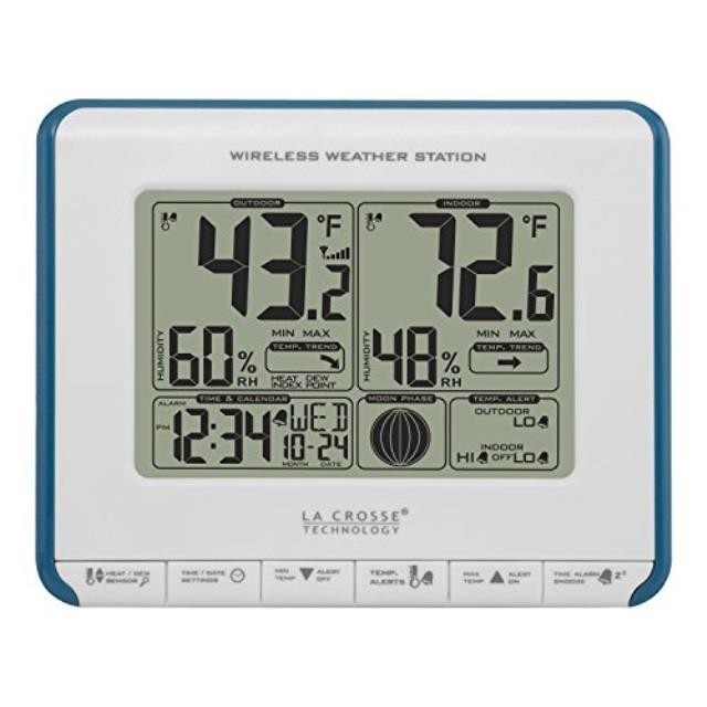la crosse technology 3081711bl wireless weather station with heat index and dew point