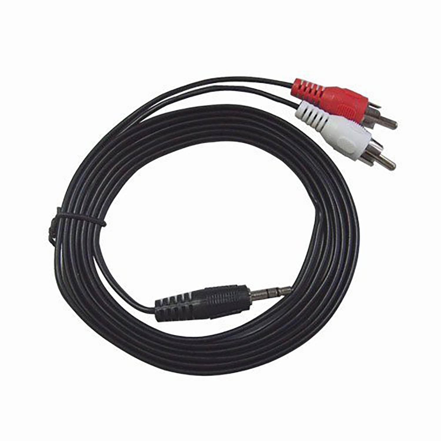 6 feet 1/8 3.5mm Mini Plug to 2-RCA Stereo Audio Cable