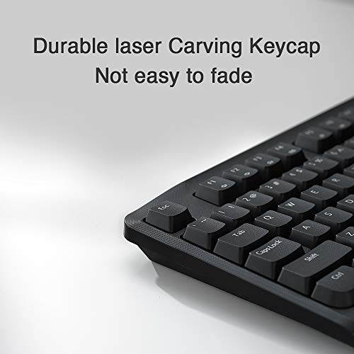 Rapoo X1800PRO Wireless Keyboard and Mouse Combo, Full-Size Keyboard with Number Pad and Mouse Included, 2.4GHz Dropout-Free Connection, Long Battery Life