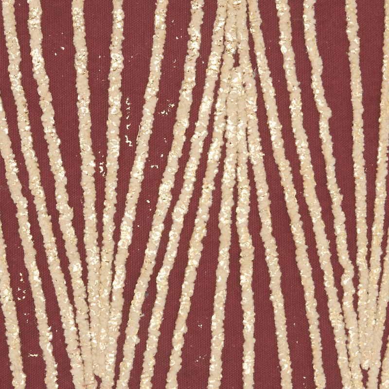 Life Styles Metallic Wavy Lines Square Throw Pillow Maroon - Mina Victory