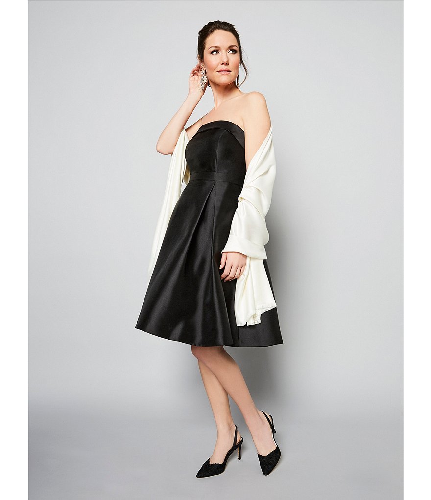 Cejon Metallic Crocheted Fringe Metallic Evening Wrap