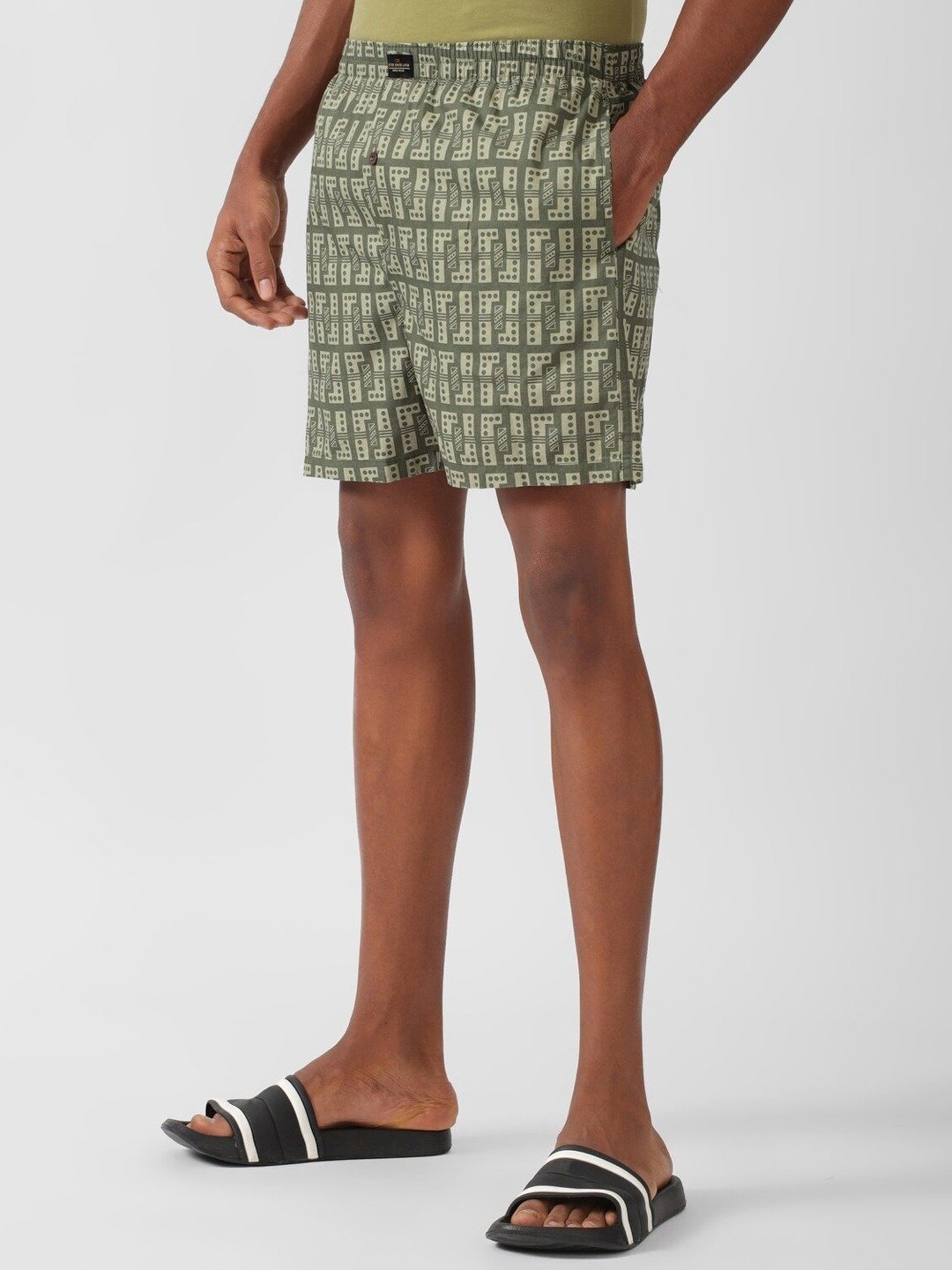 Peter England Green Cotton Regular Fit Printed Boxers