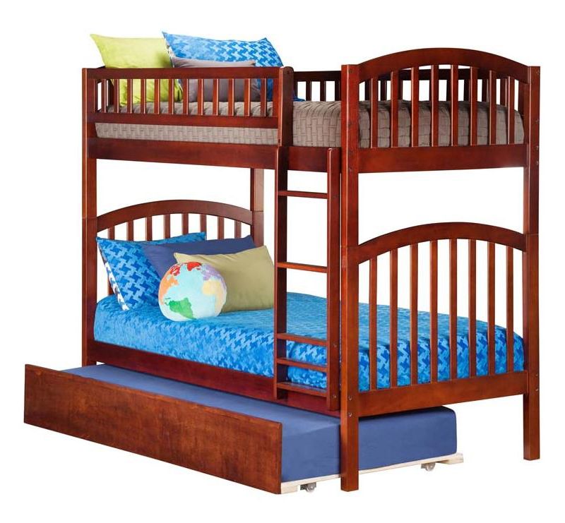 Richland Bunk  Twin over Twin w/ Raised Panel Trundle White - Atlantic Frame