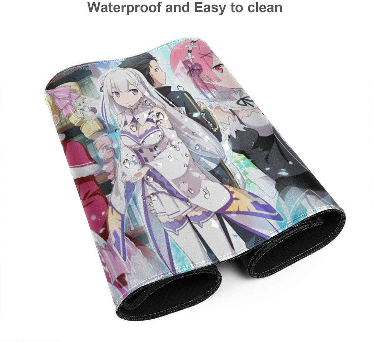 Re Zero Anime Mouse Pad Gaming Mouse Pads Non-Slip Rubber Base Mouse Pad Desk Accessories Keyboard Pad Large Size (29.5x15.8 in / 75x40cm) for Work Gaming Office Home