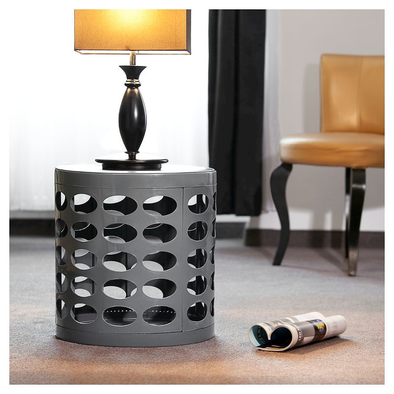GitaDini Storage Ottoman Perforated Gray