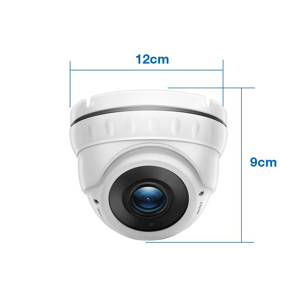 TMEZON 1080P AHD 4-IN-1 2.0MP Dome Camera with Varifocal Manual Zoom Lens 2.8mm-12mm IR Night Vision CCTV Camera for Home Outdoor Surveillance System Metal 1PK/2PK/4PK/8PK
