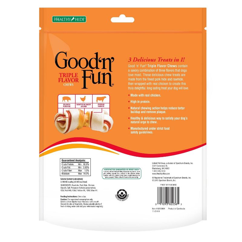 Good 'n' Fun Triple Flavor Mini Bone Rawhide Dog Treats - 25ct