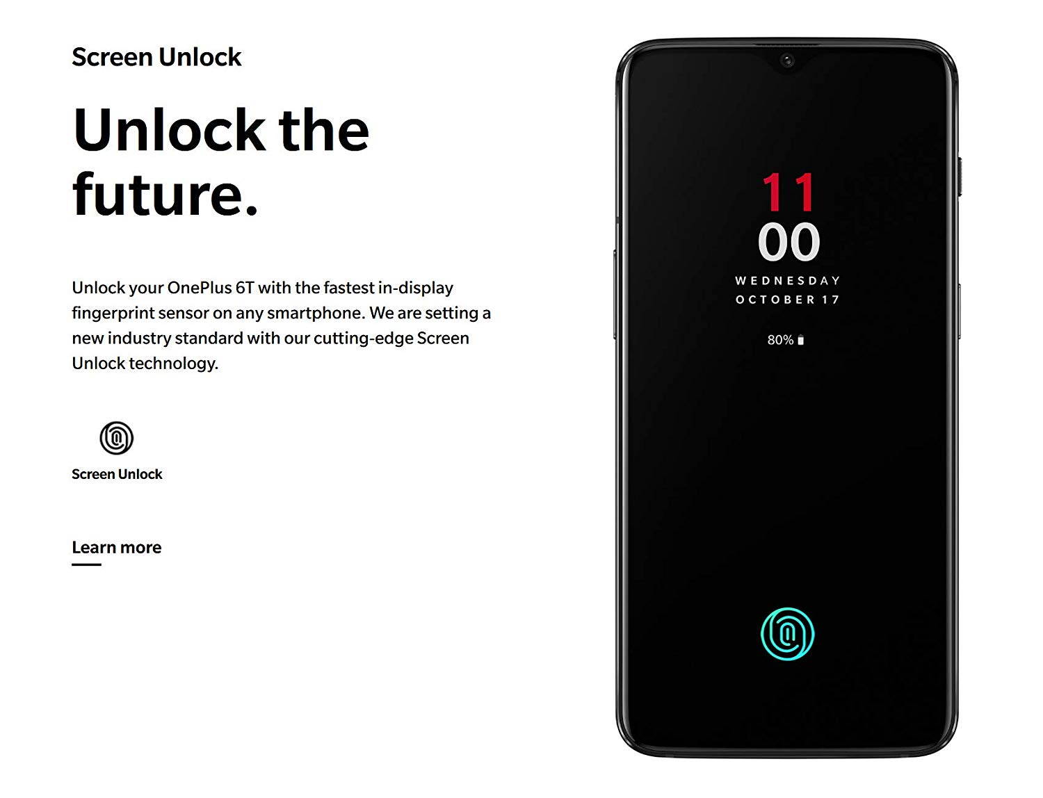 Factory Unlocked Phone OnePlus 6T 8+256GB A6013 8GB RAM 256GB ROM Dual SIM 6.41" AMOLED Display Android 9.0 Pie - Midnight Black