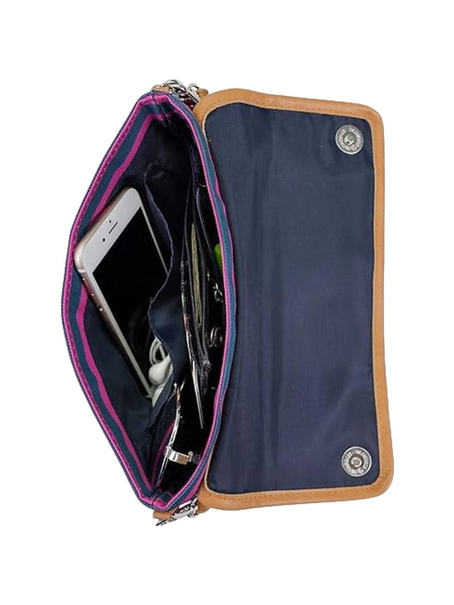 Nautica Fushia Striped Medium Sling Handbag