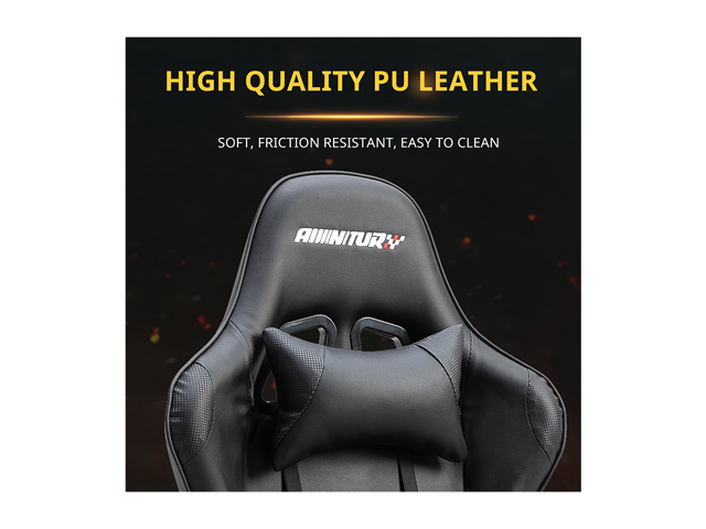 Gaming Chair, Racing Style Computer Desk Chair Padded Armrests Ergonomic Lumbar Support Adjustable Height