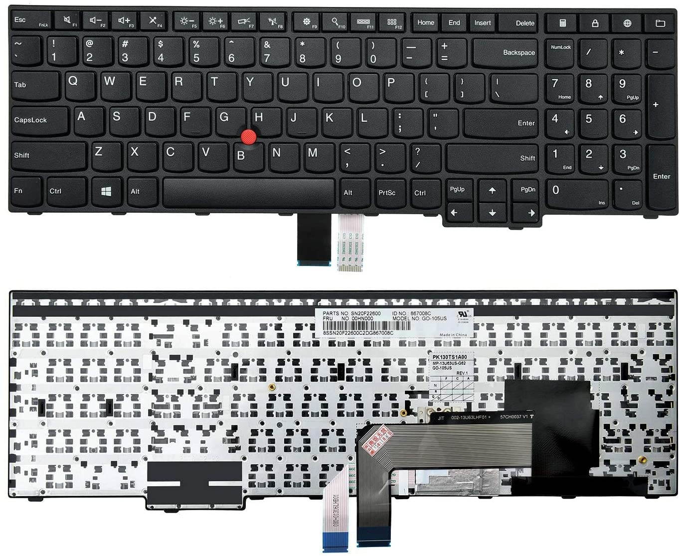 AUTENS Laptop Replacement Keyboard for Lenovo ThinkPad E550 E550c E555 E560 E565 Laptop No Backlight