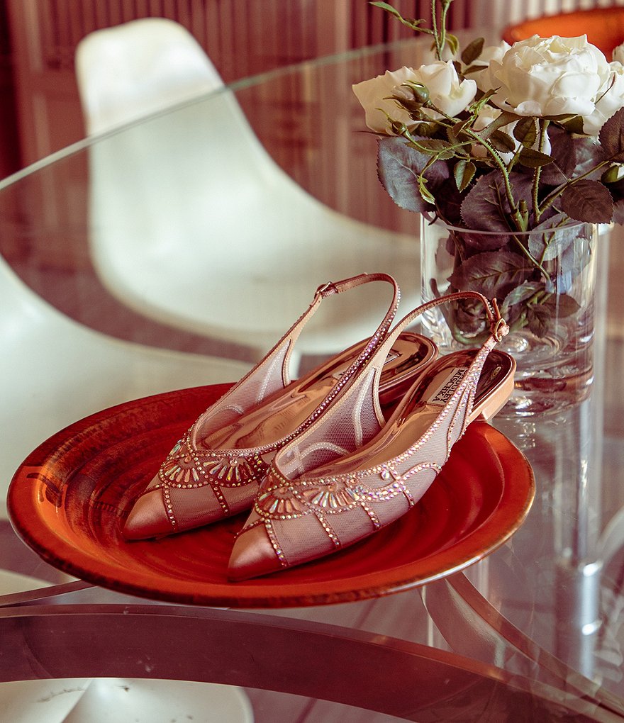 Badgley Mischka Hanna Satin Slingback Flats