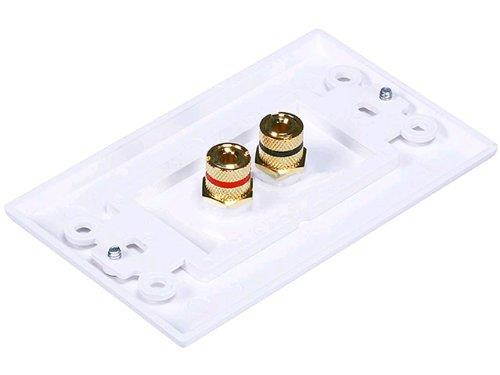 iMBAPrice 2 Coupler Type Connectors Banana Plug Binding Post Wall Plate for 1 Speakers