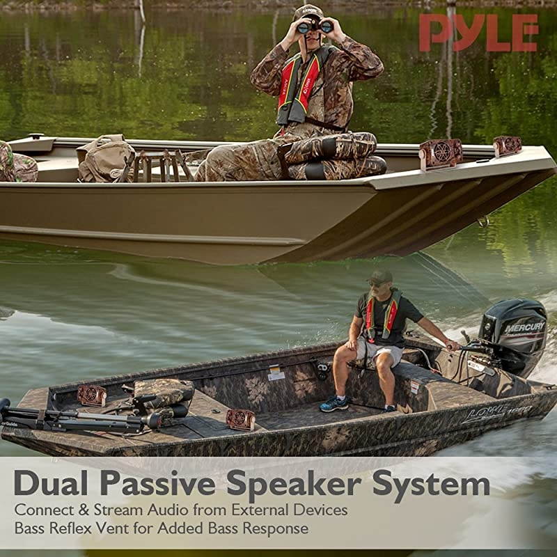 Dual Waterproof Outdoor Speaker System 35 Inch Pair 3Way Weatherproof WallCeiling Mounted Camo Style Mini Dual Speakers wHeavy Duty Grill Universal Mount Patio Indoor Use  PLMR24DK