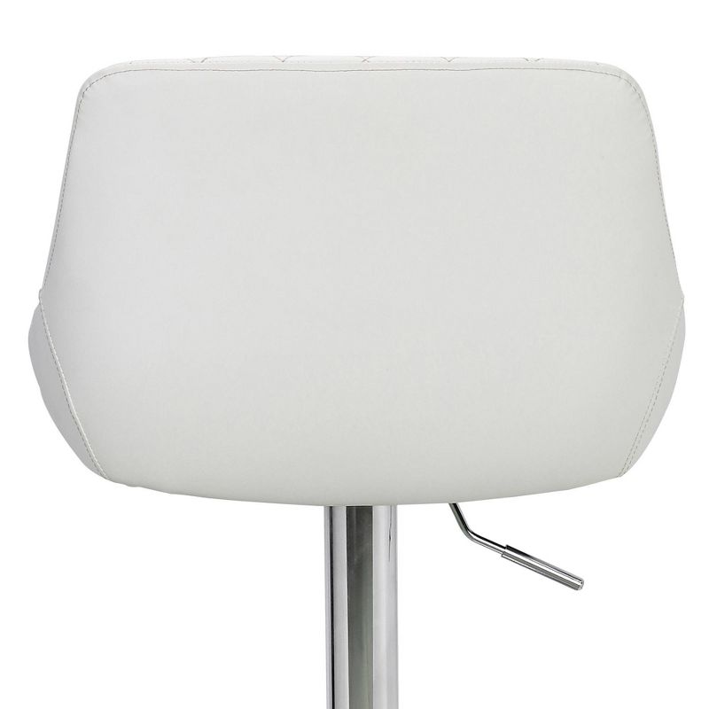 Anibal Contemporary Adjustable Barstool Chrome/White - Armen Living