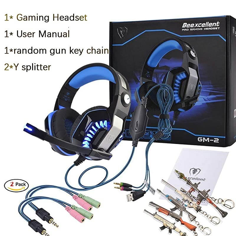 Headset for Xbox OnePS4PCLaptopTablet with MicPro Over Ear HeadphonesNoise CancelingUSB Led LightStereo Bass Surround for KidsMacSmartphones