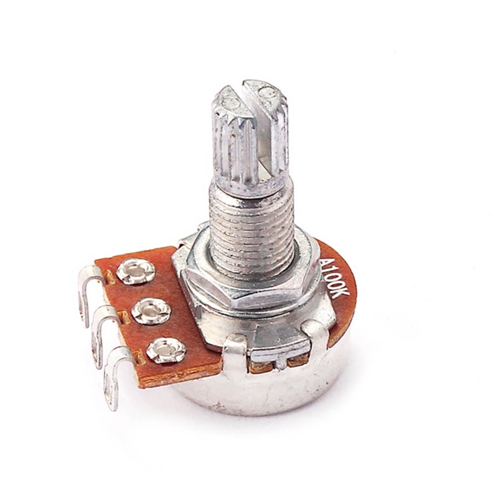 A100K-ohm Control Pot Guitar Audio Tone Potentiometer with Split Shaft 18mm GP203