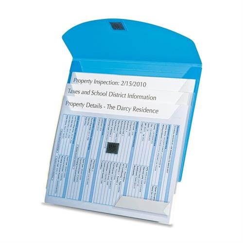 Oxford 4-Pocket Envelope Folder 3-Hole Punched Letter Blue/Translucent 35103EE