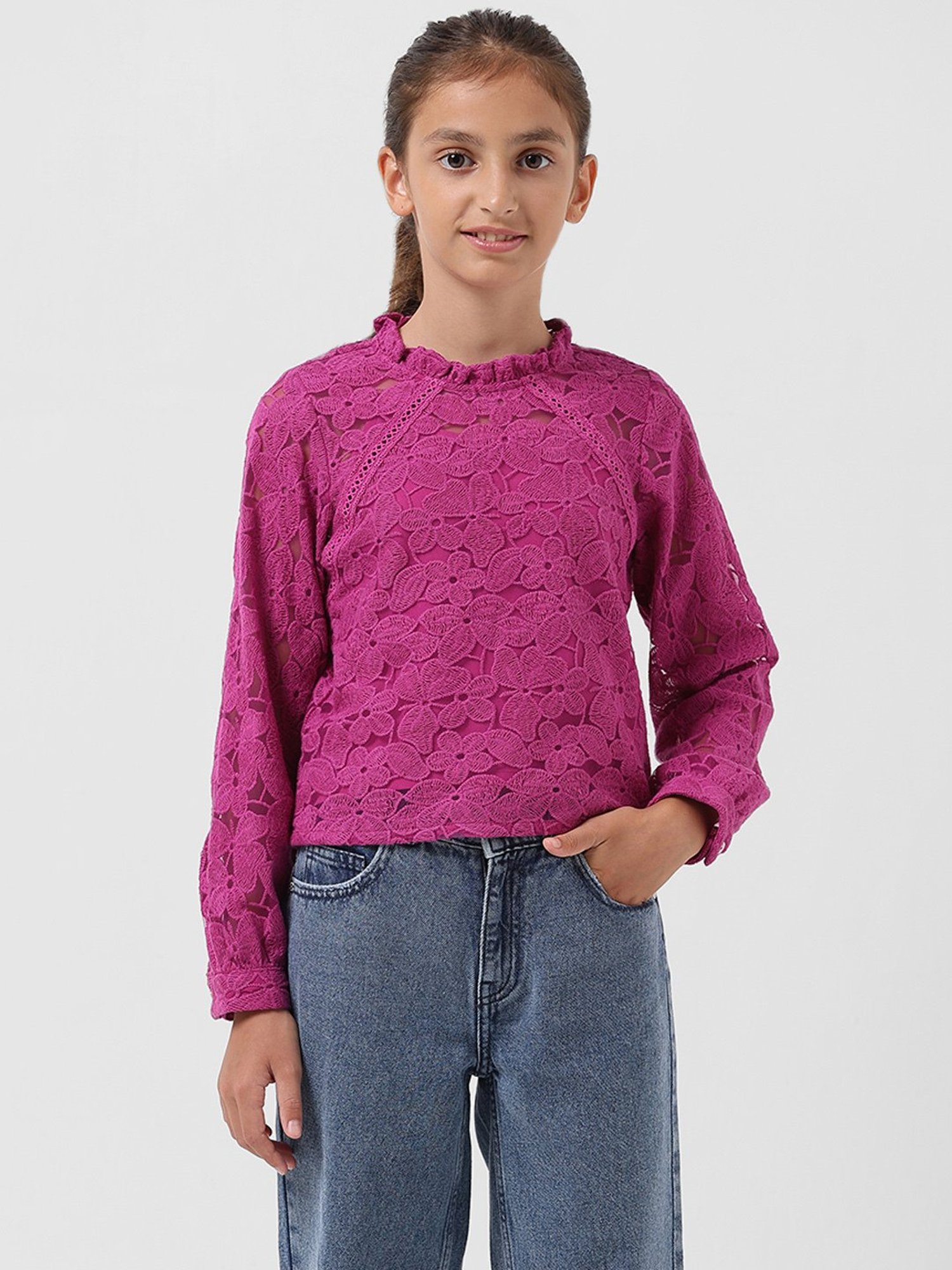Tiny Girl Kids Pink Solid Top
