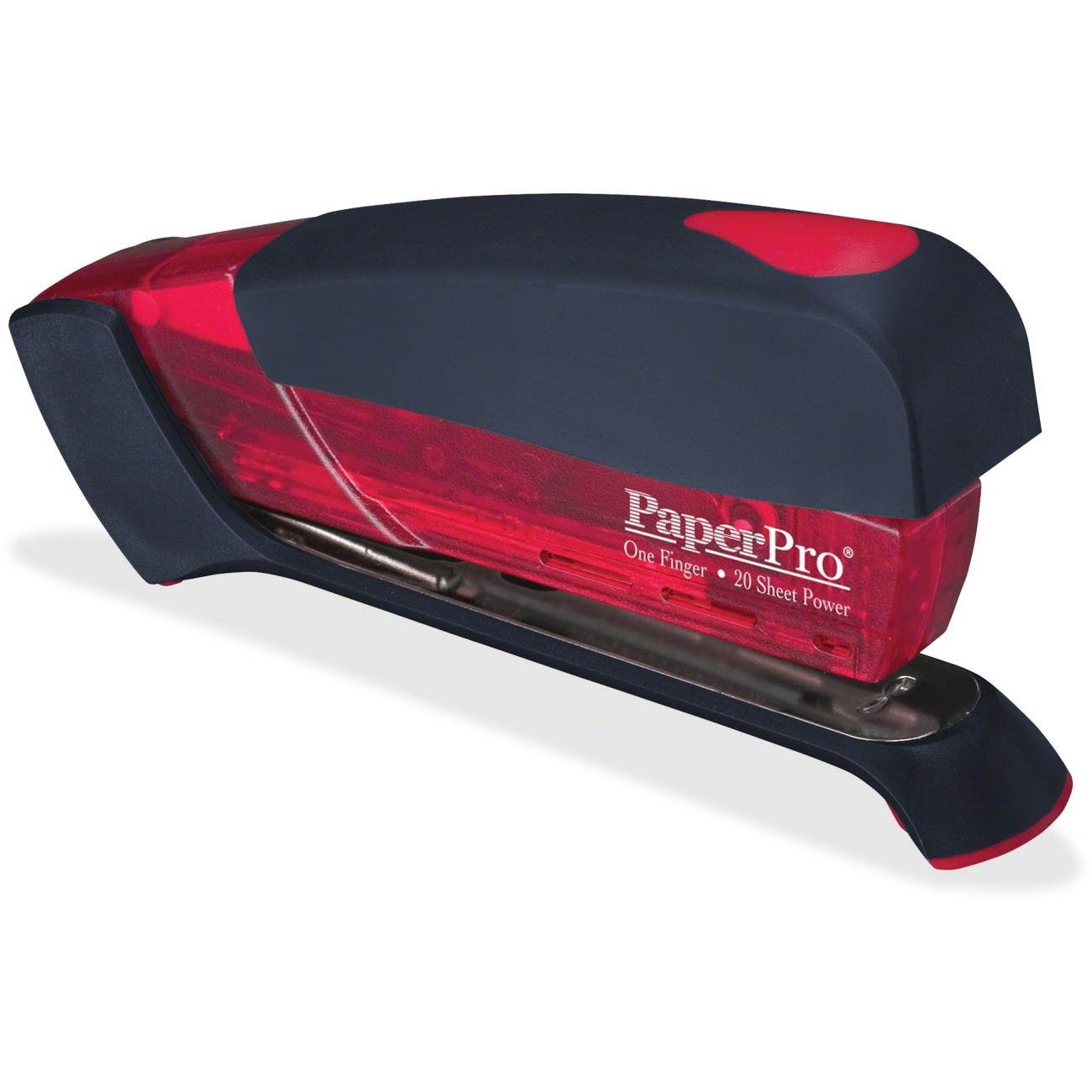 PaperPro 1124 Desktop Stapler- 20 Sheet Capacity- Translucent Red