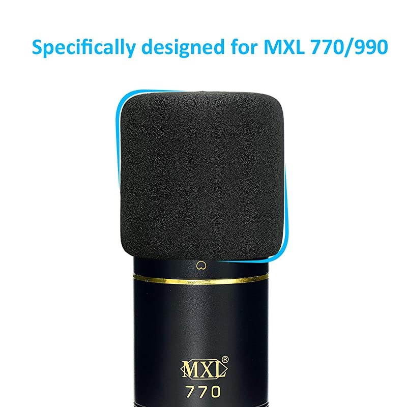 Foam Mic Windscreen Pop Filter Wind Cover fits MXL 770 MXL 990 Condenser Cardioid Microphone