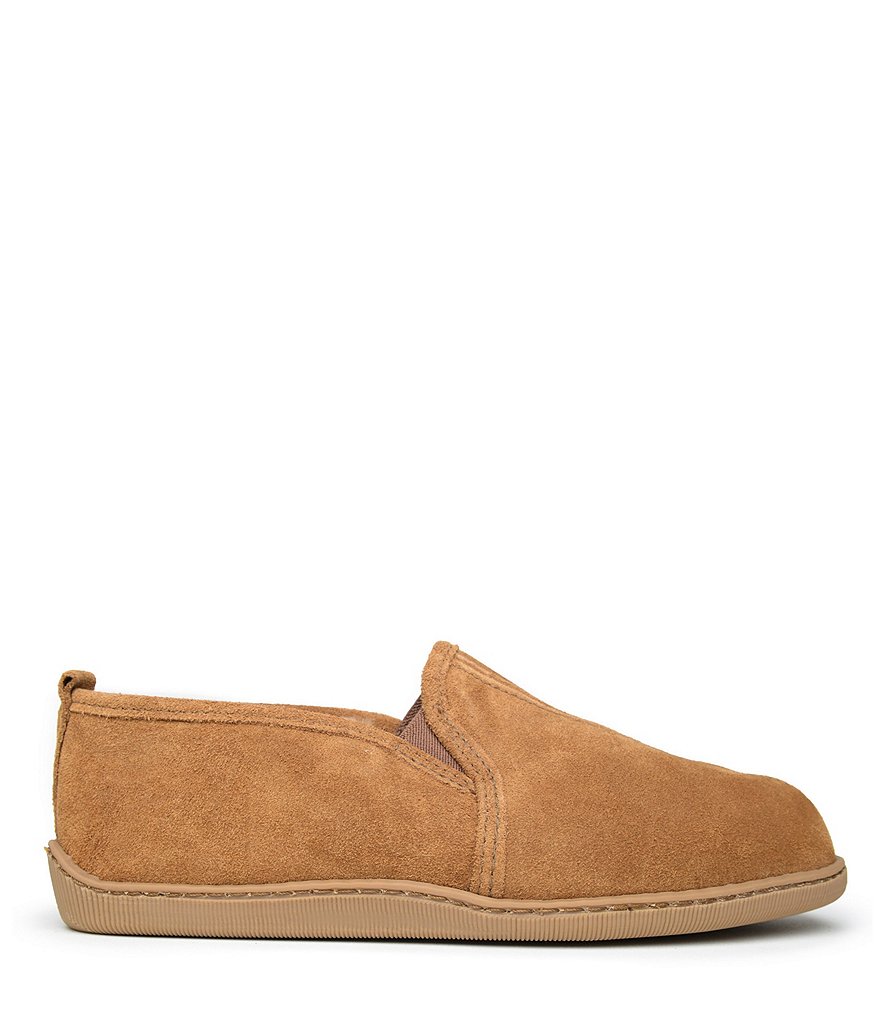 Minnetonka Men's Twin Gore Suede Sheepskin Slipper