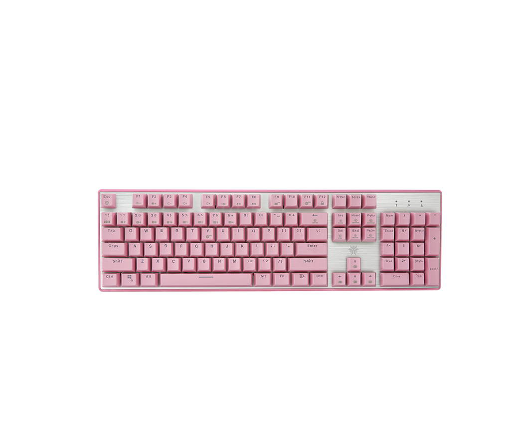 Hyeku GK706 N-key Rollover Ergonomic Design,Cool Exterior USB  Wired Kailh Brown Mechanical Gaming  Keyboard With White Backlit  For Office And Game - Pink