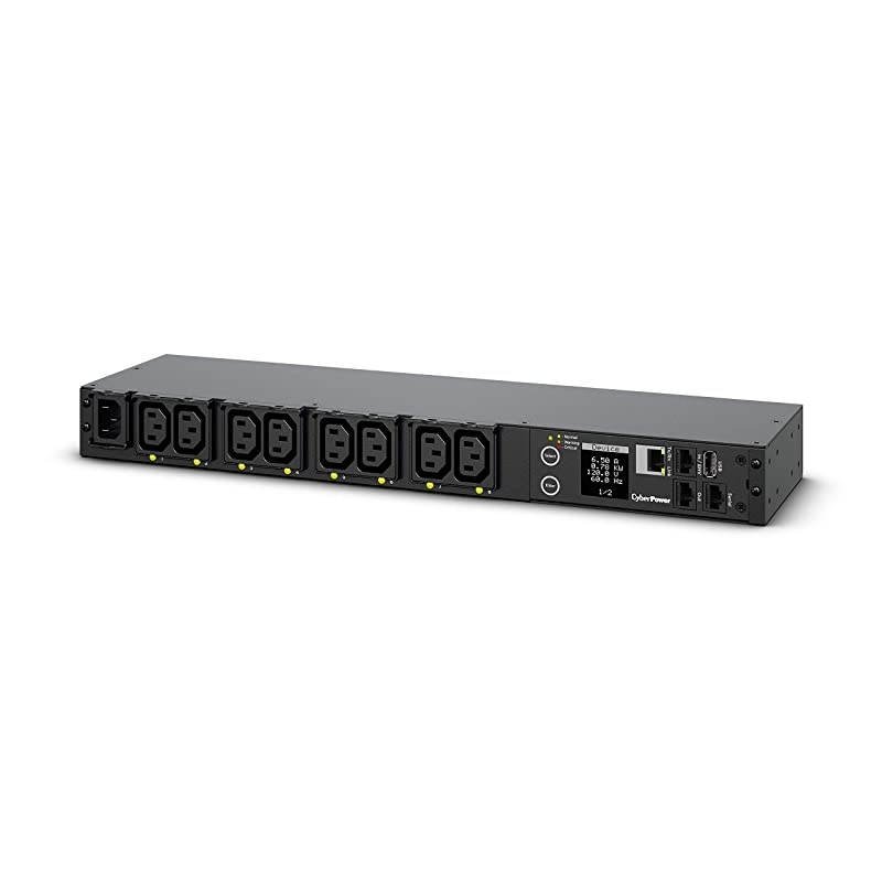 PDU41004 Switched PDU, 100-240V/12A, (Derated to 12A UL /10A CE), 8 Outlets (C13), Input (C14) 10 ft. Cord, 1U Rackmount, 3 Year Warranty - Black