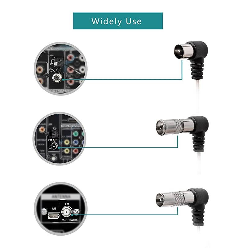 DipoleAntenna 75 OhmAntenna and AM Loop Antenna with 2 Pins Bare Wire Connector for Denon Pioneer Onkyo Yamaha Marantz Indoor HD Radio Bluetooth Stereo AV Audio Video Receiver Power Amplifier